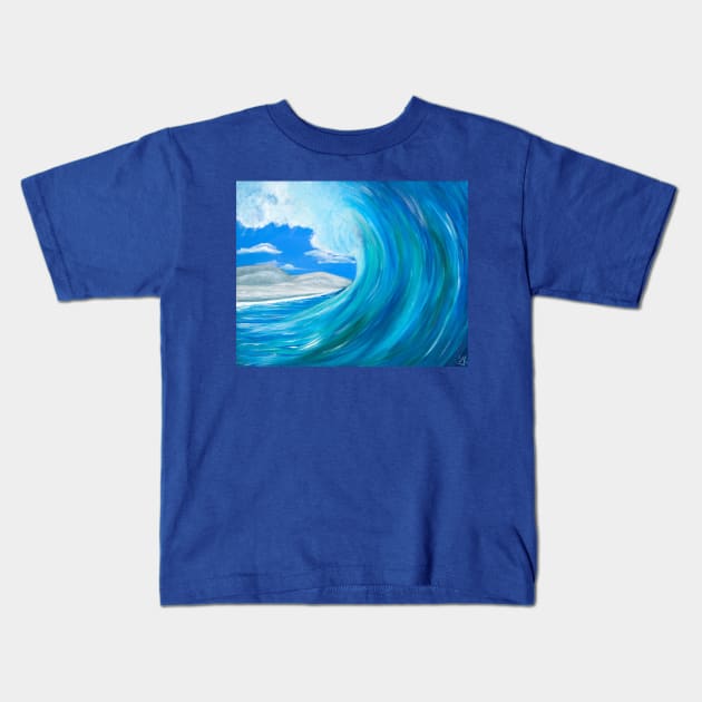 Ride The Wave Kids T-Shirt by KerrySandhu